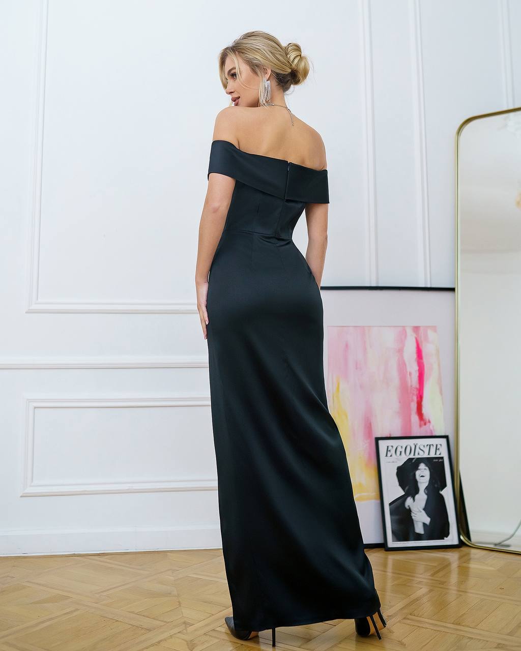 Juoda maxi suknelė MADISON