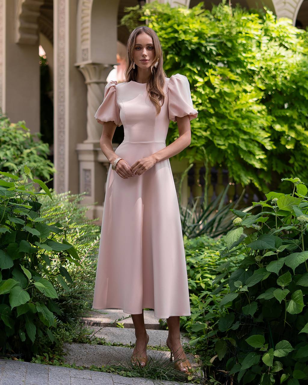 Rožinė midi suknelė KHLOE