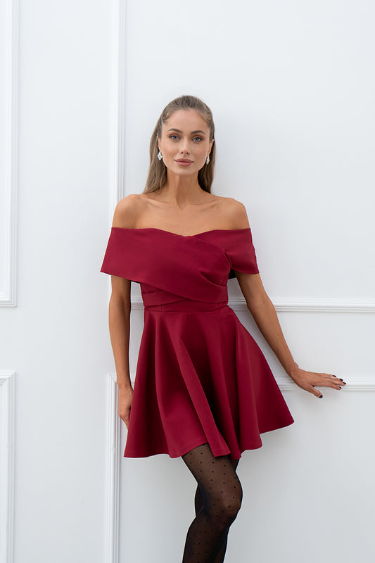 Bordo mini suknelė TORI