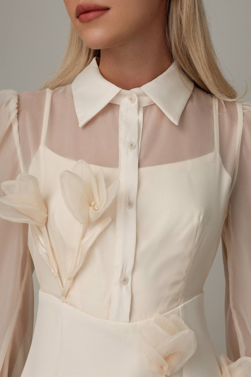 Kreminė mini suknelė ELMIRE