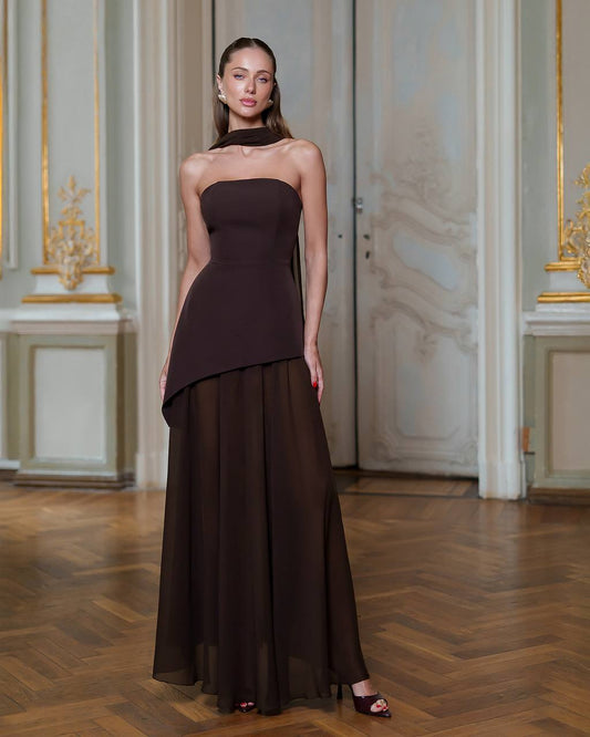 Ruda maxi suknelė CONSTANCE