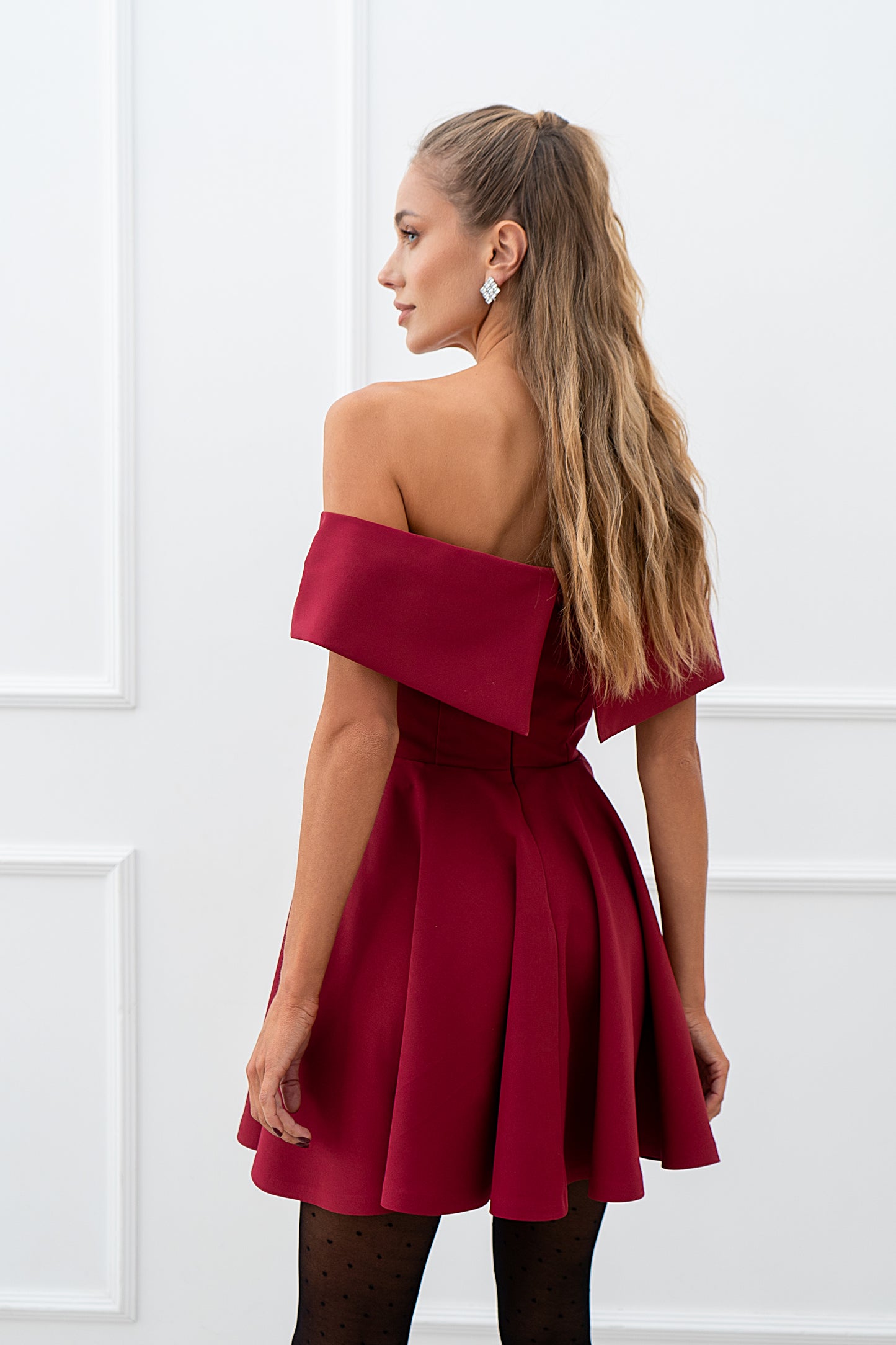 Bordo mini suknelė TORI