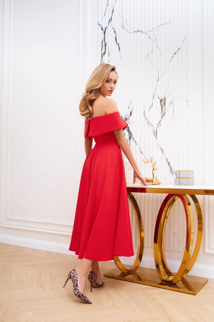 Raudona maxi suknelė TORI