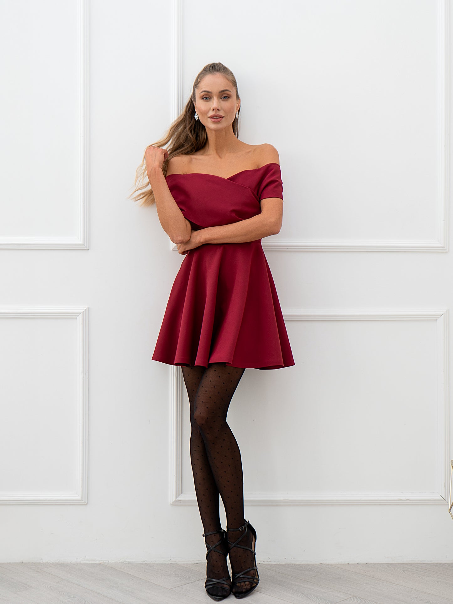 Bordo mini suknelė TORI