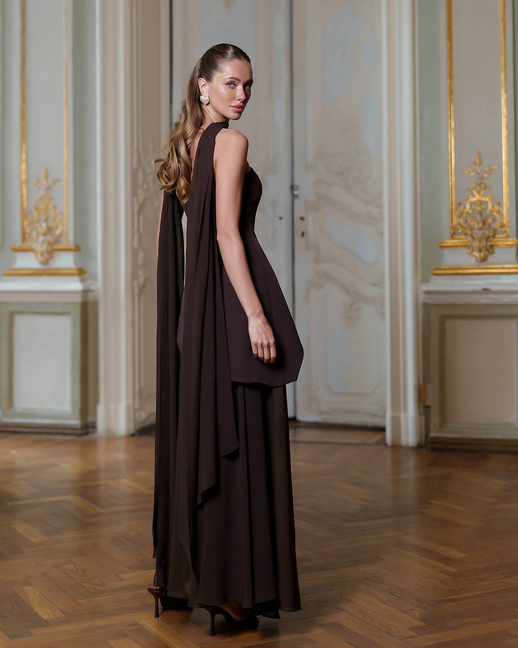 Ruda maxi suknelė CONSTANCE