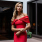 Raudona maxi suknelė GINEVRA