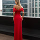 Raudona maxi suknelė GINEVRA