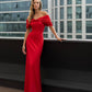Raudona maxi suknelė GINEVRA
